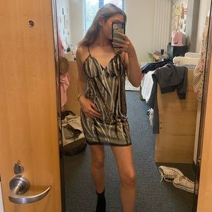 Vintage Sequin Dress black and gold